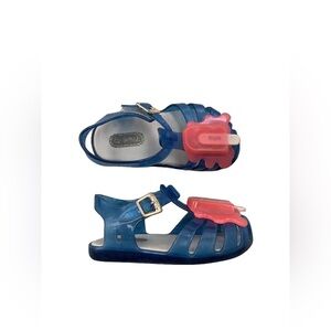 Mini Melissa Toddler Size 7 Blue and Red Popsicle Sandals